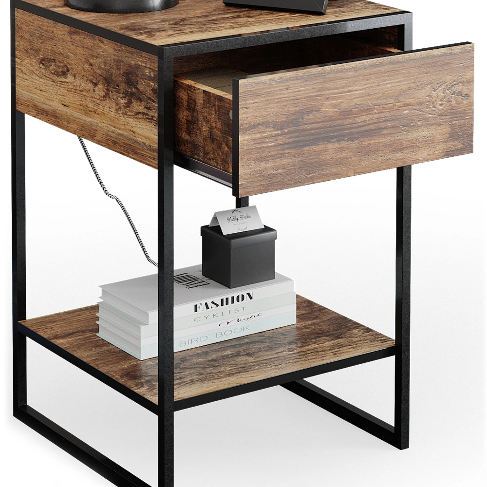 Vicco Comodini camera da letto Legno antico 43.5 x 66 cm Set di 2