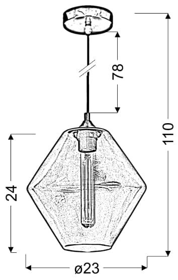 Lampada a sospensione Candellux Bremen vetro verde Ø23 E27