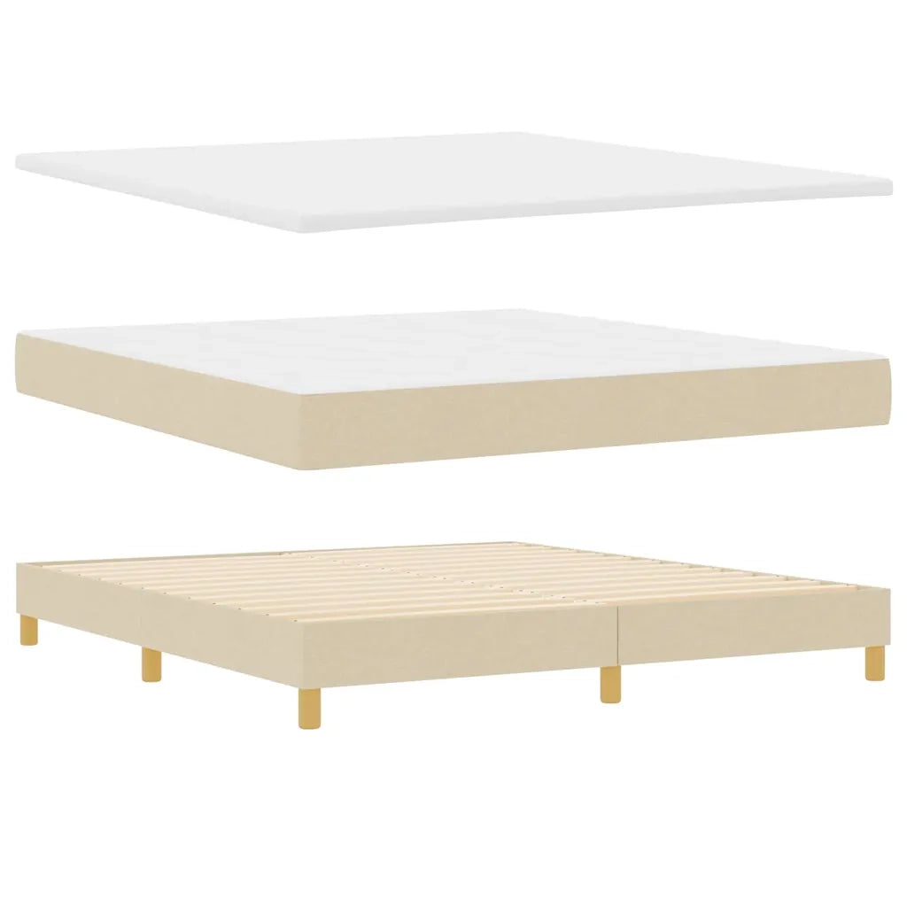 Letto a molle con materasso Crema 200 x 180 cm Poliestere