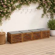 Cuscini per Sedia in 4 Pezzi SOEST 4 pz 100% Poliestere Grigio 944343
