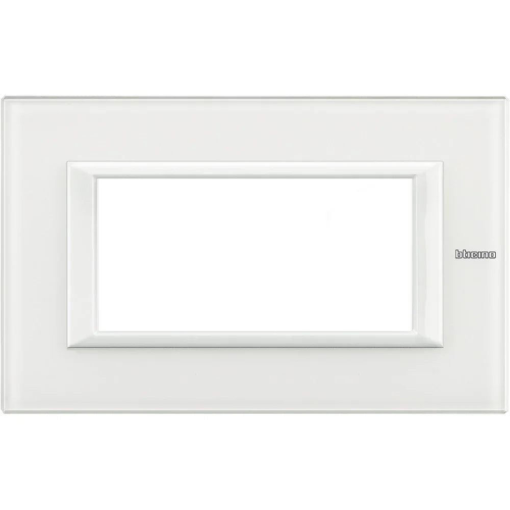 Bticino Axolute - Placca 4P Vetro Bianco HA4804VBB