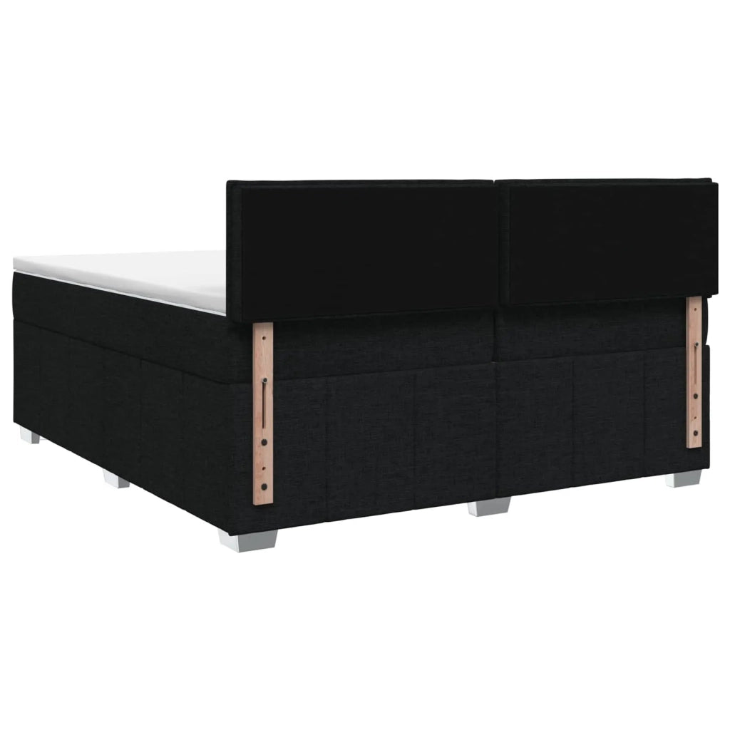 Letto box spring con materasso Nero 200 x 200 cm Tessuto 3452763