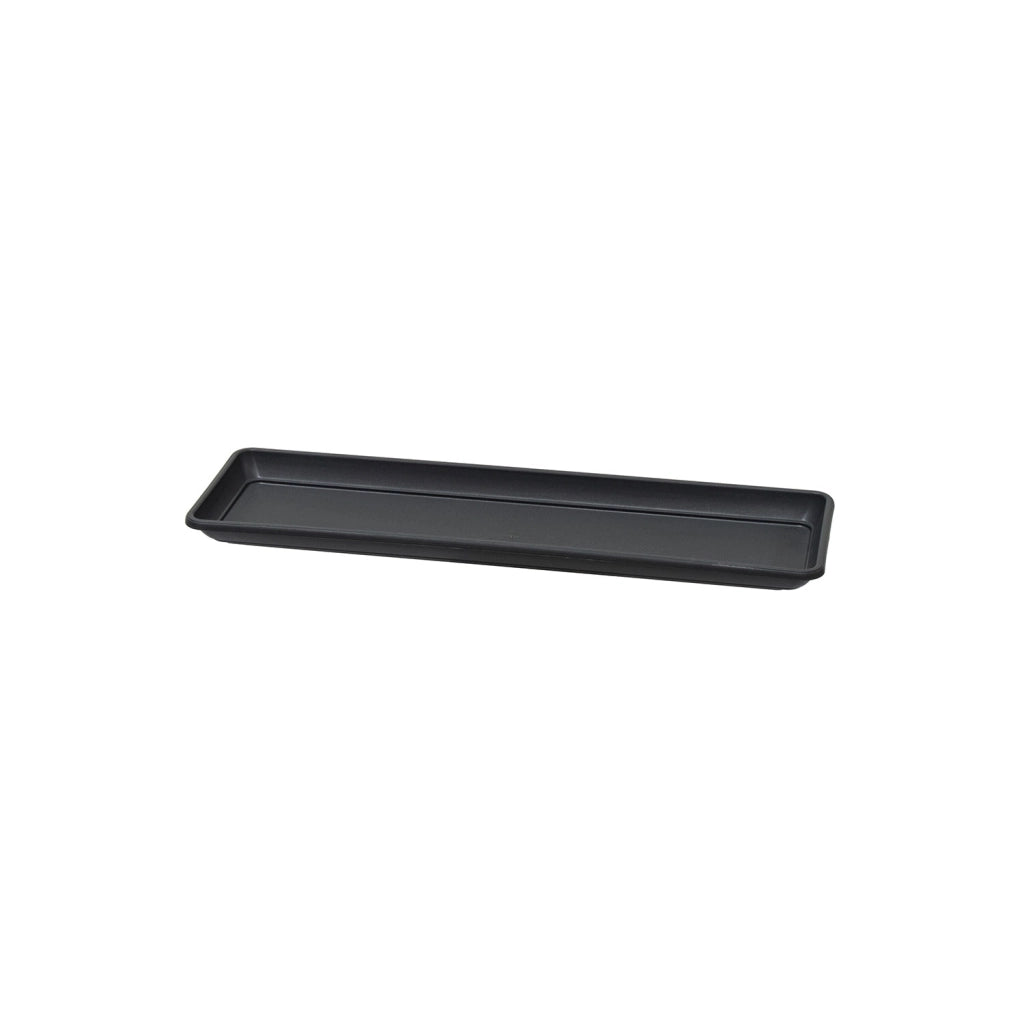 Sottovaso Rettangolare per Vaso a Cassettone Tera Tora Saucer Ash 57x22 cm in Plastica Antracite