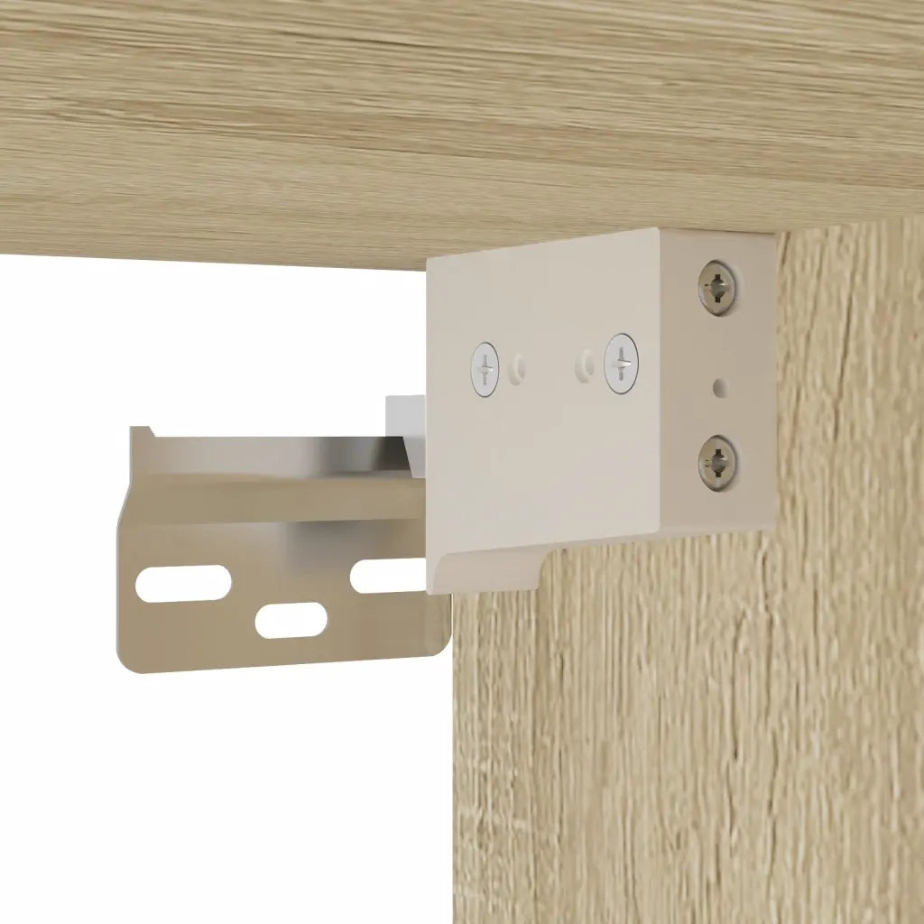 Comodini a Parete con luci LED 2 pz Rovere Sonoma 3307966