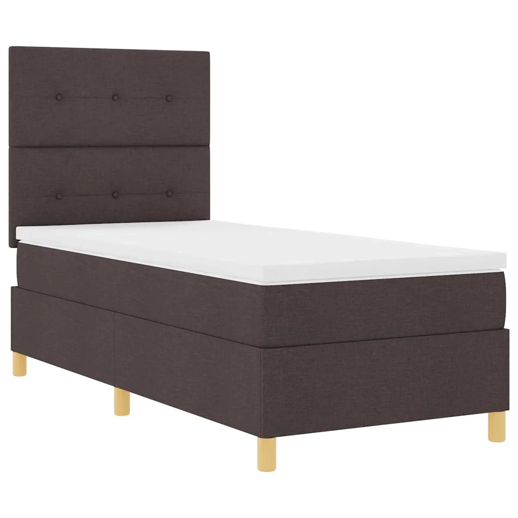 Letto a Sorgente LED Marrone Scuro 80 x 200 cm Tessuto 3343057