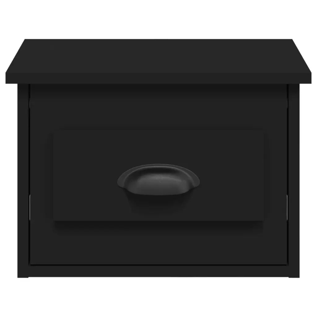 Comodino a Parete-Tavolino da notte sospeso Nero 41,5x36x28 cm