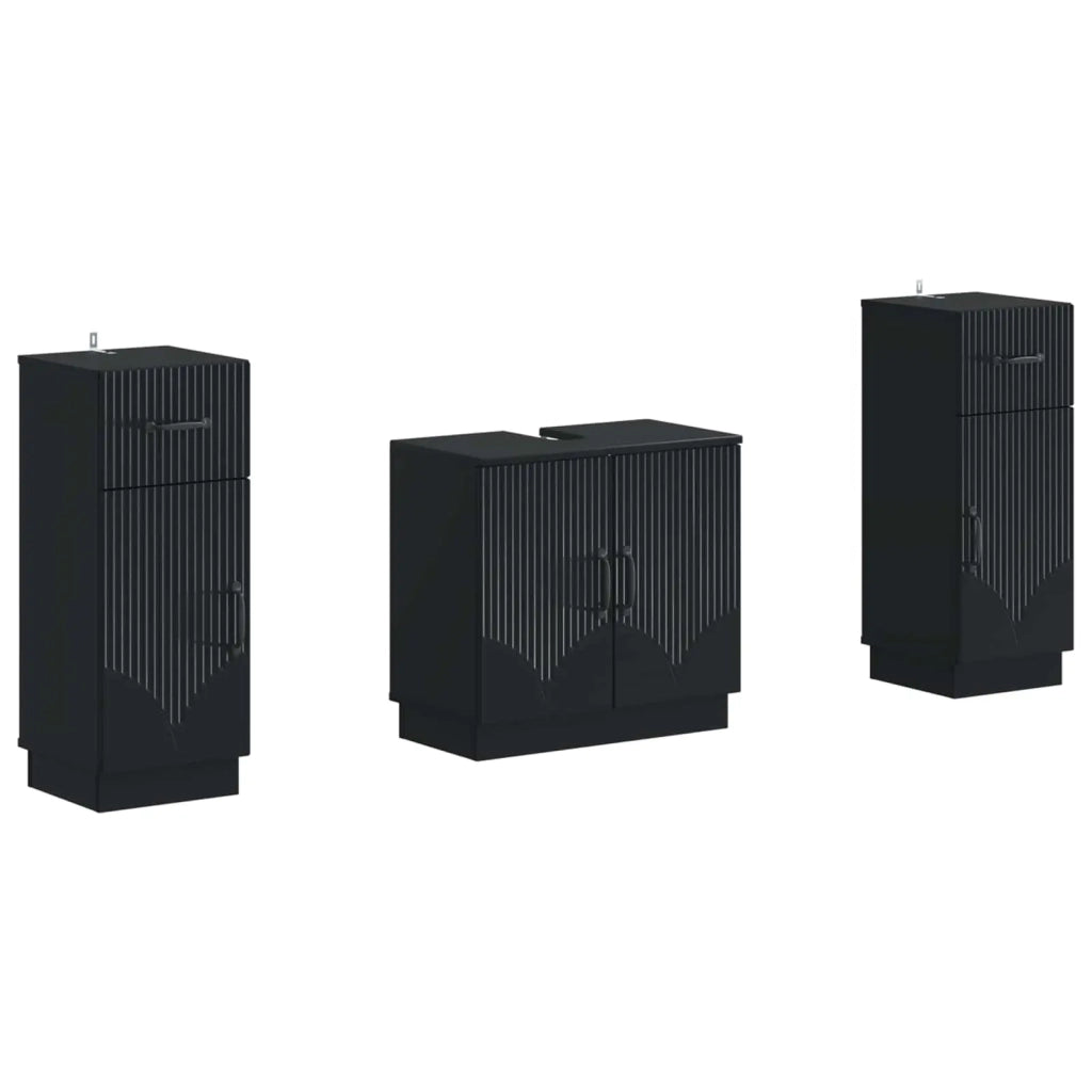 Set di Armadi da Bagno da 2 Pezzi HOORN Nero 3418036
