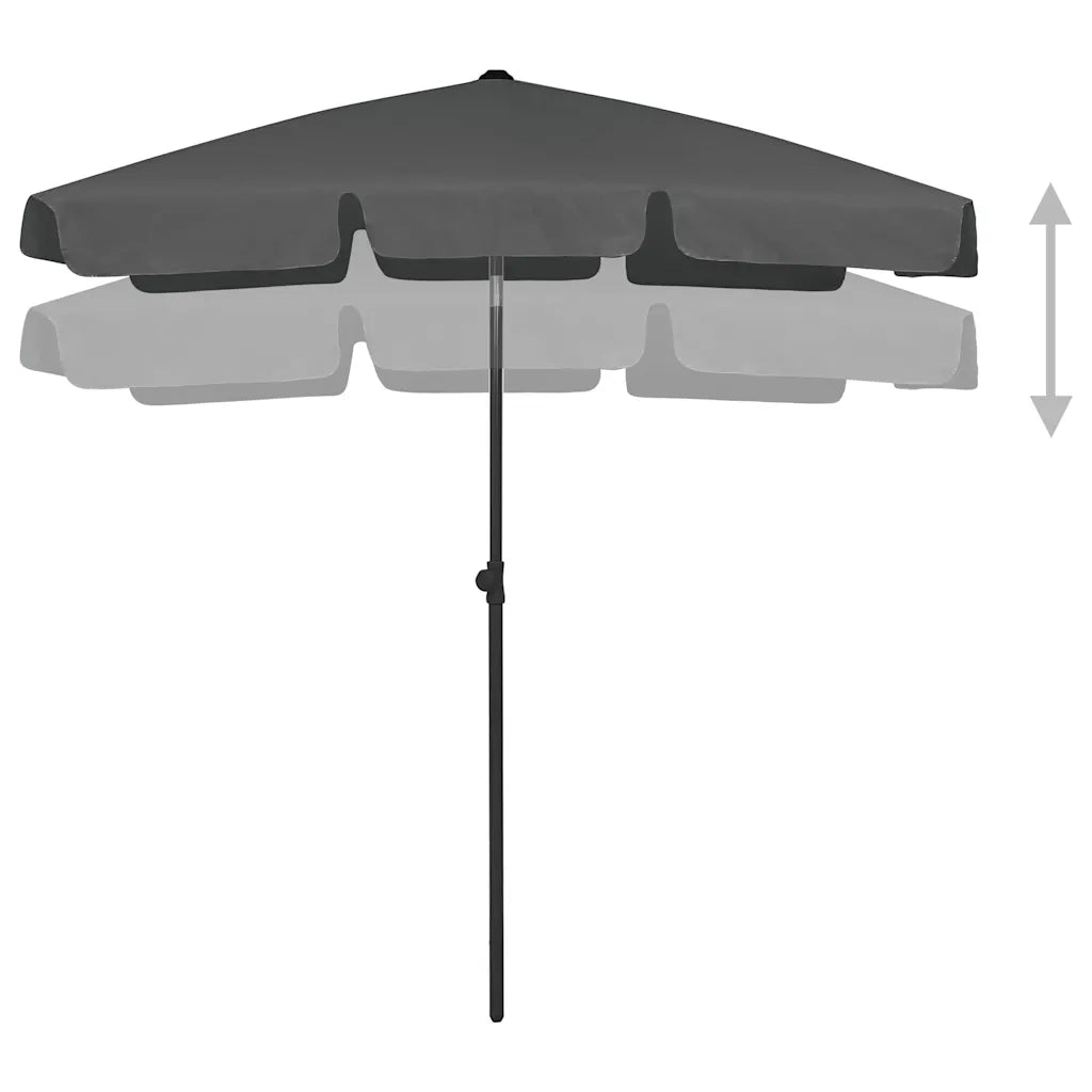 Ombrello | Parasolne da Spiaggia Antracite 180x120 cm