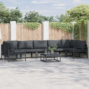 Set Divano da Giardino con cuscino 7 pcs Nero Acciaio