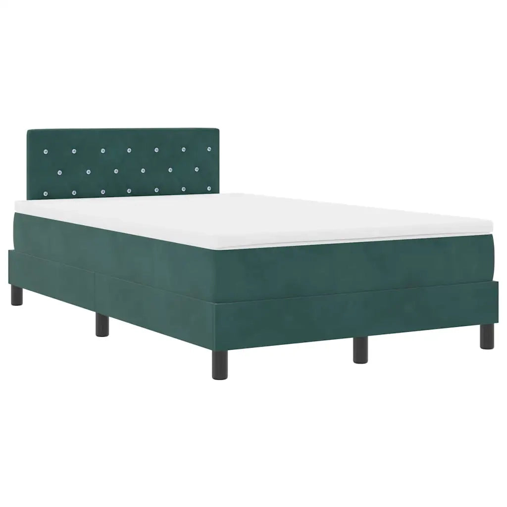 Letto a molle con materasso Verde Scuro 120 x 200 cm Velluto 3339101