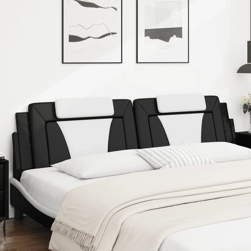 Cuscino Testiera Viana Nero e Bianco 200 cm in Similpelle 374819