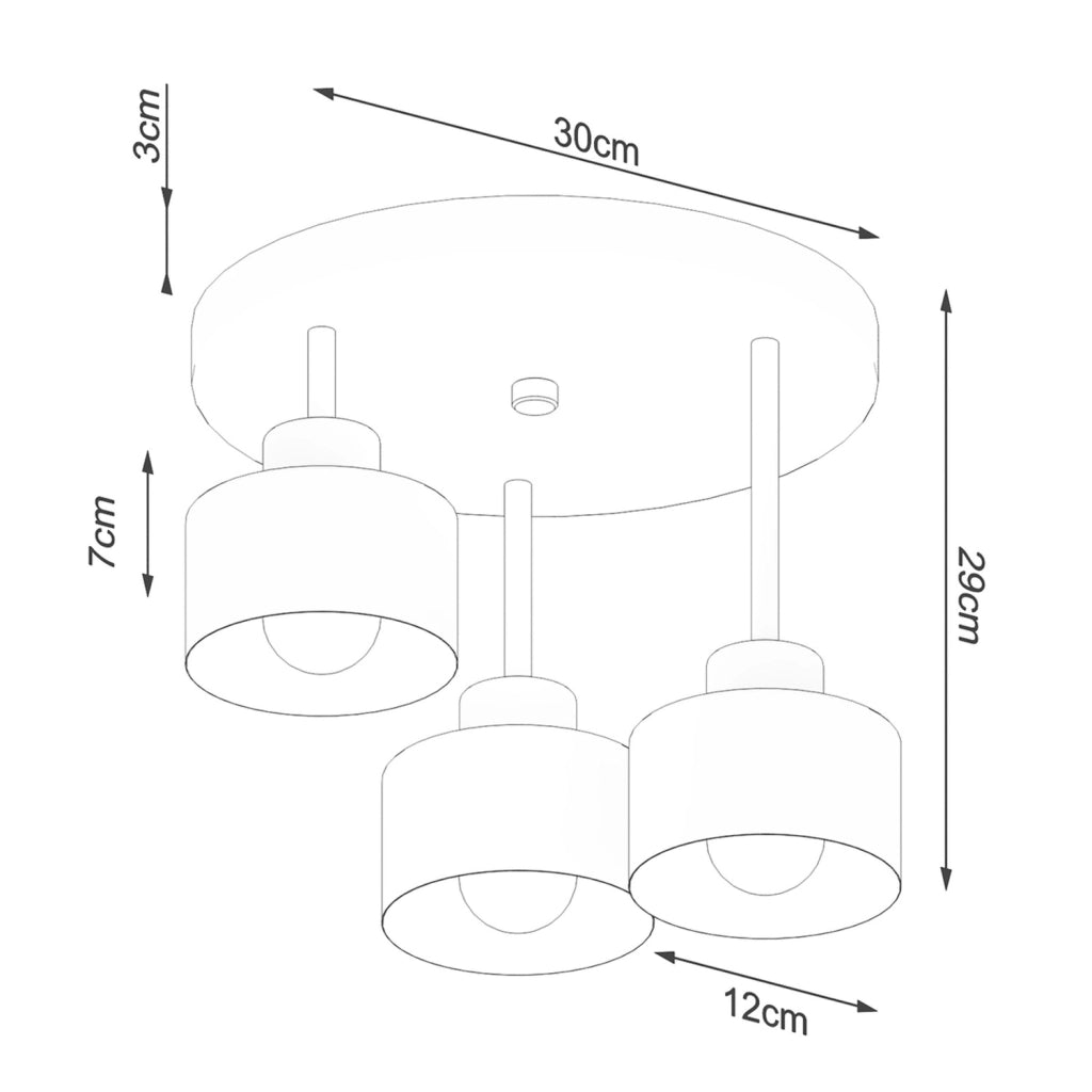 Lampada a soffitto SAVAR 3 nero