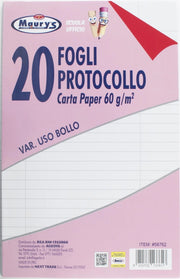 MAURY'S 20 FOGLI PROTOCOLLO USO BOLLO 60 GR