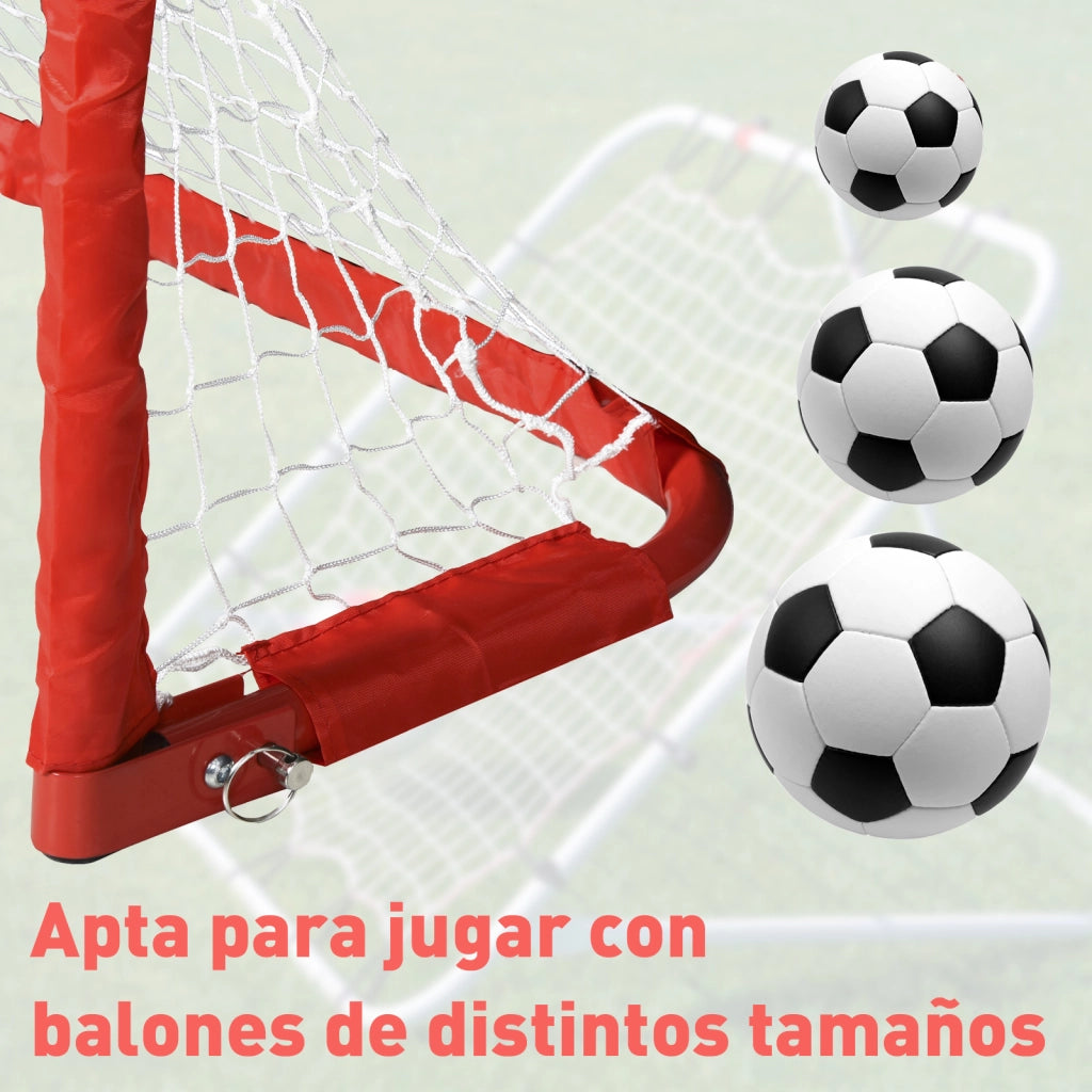 Porte da Calcio Pieghevoli ¨C Xylo ¨C Set 2 Pezzi 90x36x60cm Rosso