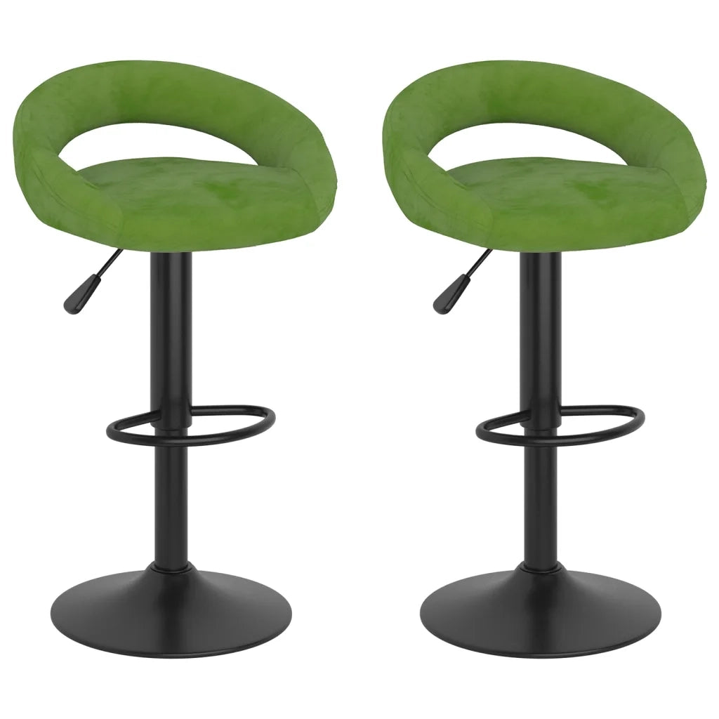 Sgabelli da Bar 2 pz Verde Chiaro in Velluto 333271
