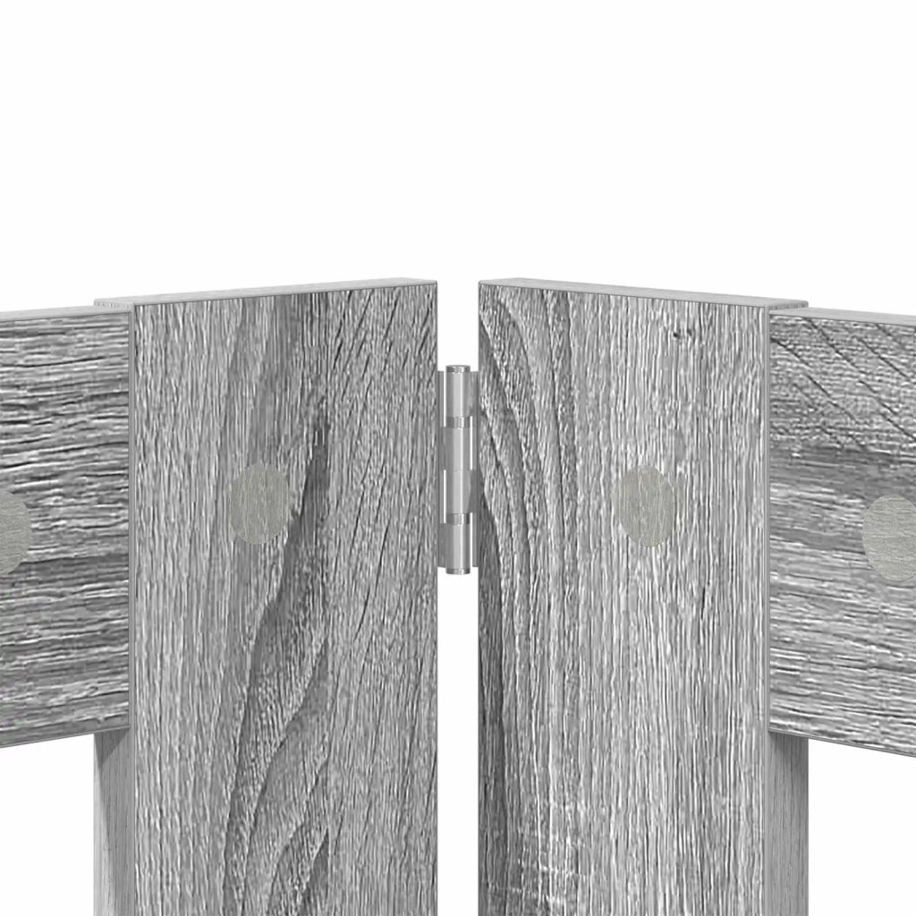 Cancello per cani con supporti 2 pz Grigio Sonoma 60 x 80 cm CFW2579777
