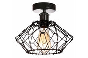 Plafoniera industriale nera in metallo E27 Reality Cameleon