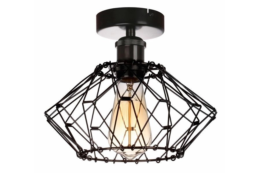 Plafoniera industriale nera in metallo E27 Reality Cameleon