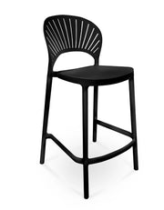 Sgabello cucina nero in plastica, sgabello alto – Sunny - SG10SUPP