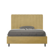 BS COM Letto una piazza e mezza contenitore imbottito 120x200 microfibra ocra