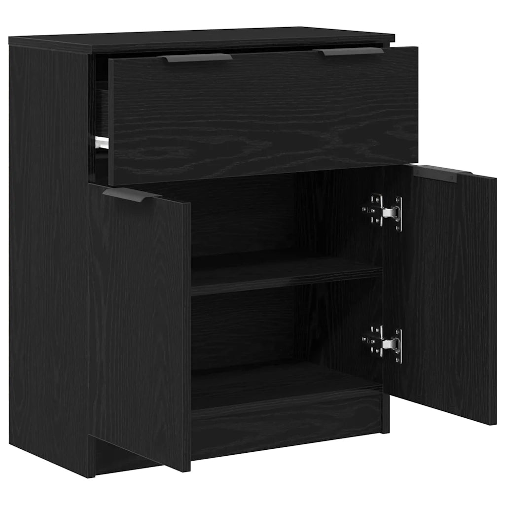 Credenza Rovere Nero 60 x 30 x 70 cm Legno multistrato 862738
