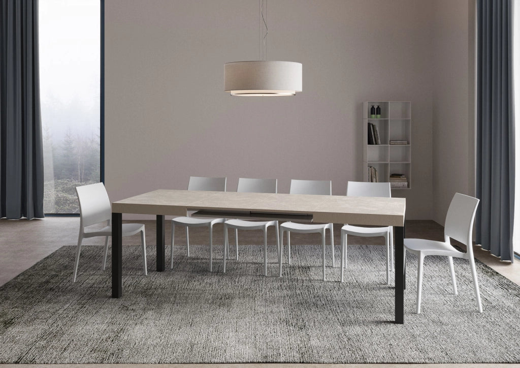 Tavolo Allungabile 140-400x90x77 cm Everyday Cashmere Gambe Antracite