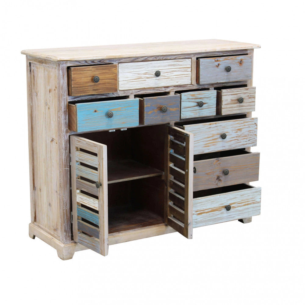 Mobile Greg 108x38x89 h cm in Legno Multicolor