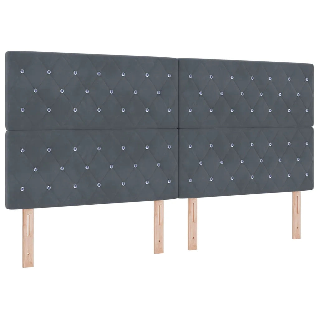 Testiera LED con strisce LED Grigio scuro 200 cm Velluto 3338379