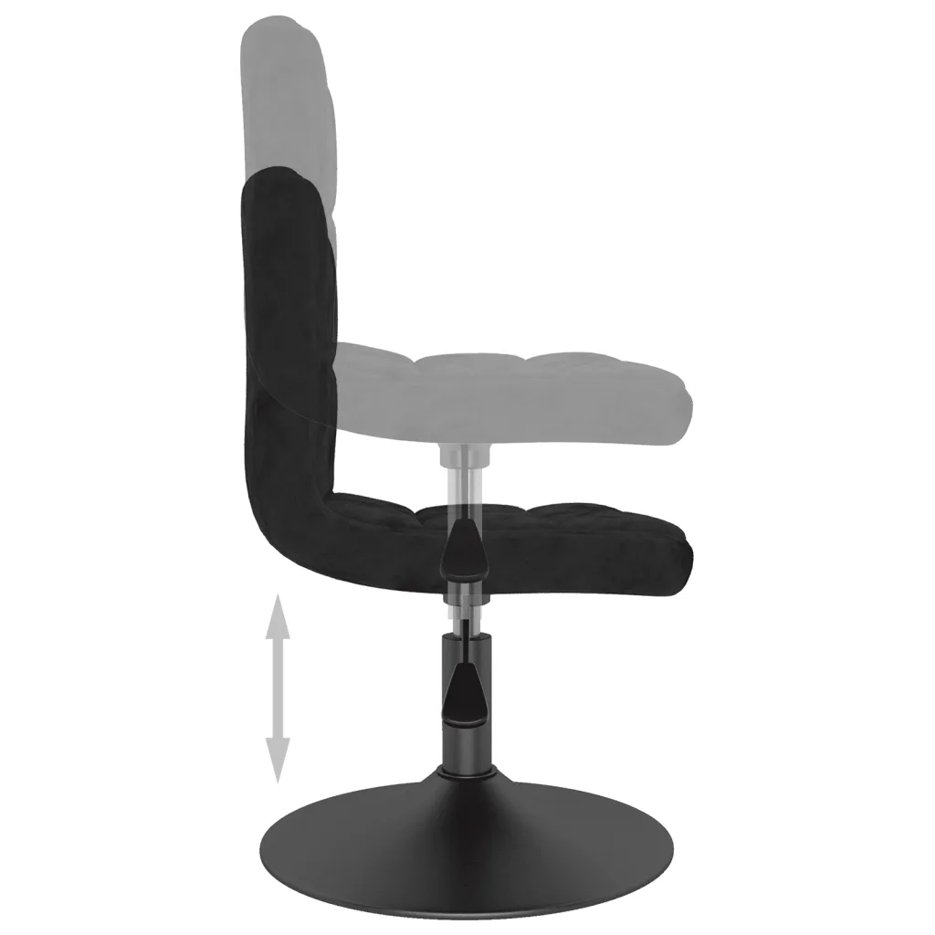 Sgabello da Bar Girevole Nero in Velluto 334249