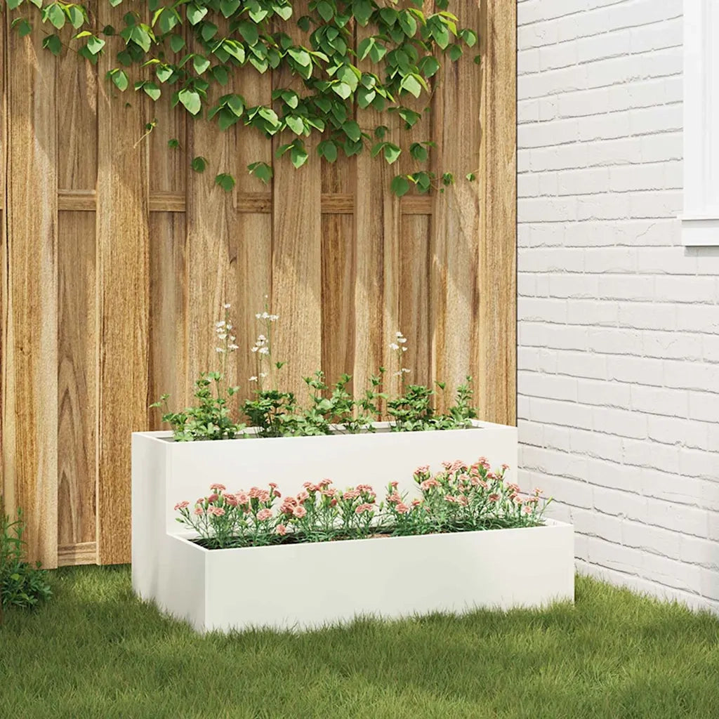 Vaso da giardino Bianco 100 x 60 x 45 cm 865870