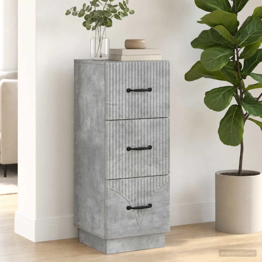 Mobile con Cassetti Grigio Cemento 33 x 34,5 x 87 cm 895308