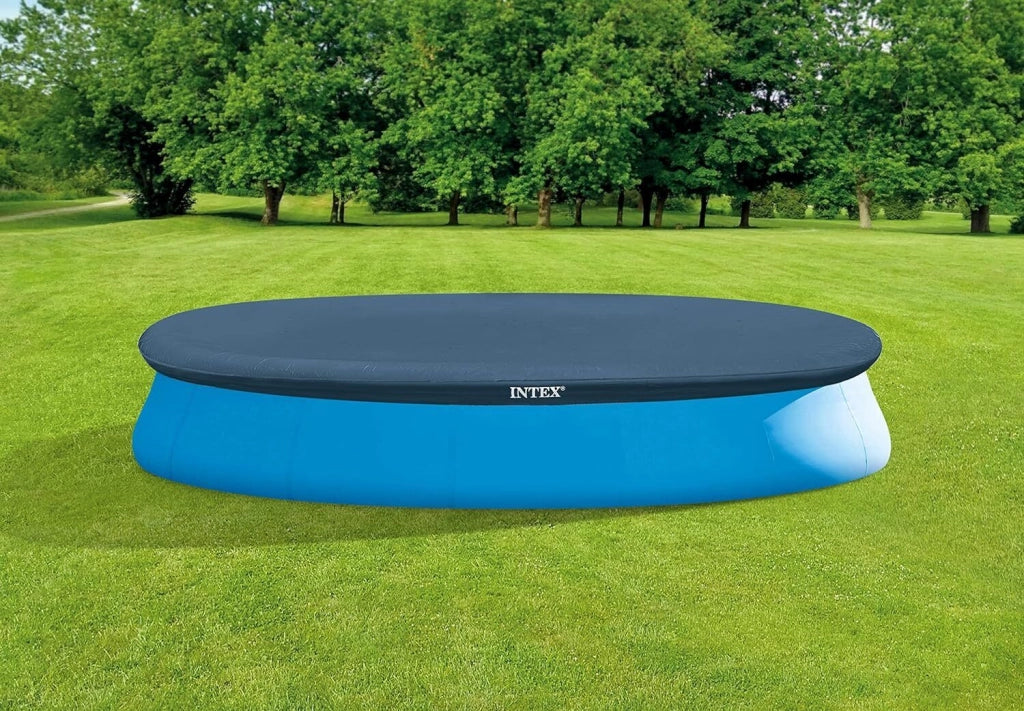 Intex 28023 Telo Copripiscina Easy Set Rotondo Diametro 457 cm PVC con Fori di Drenaggio colore Blu