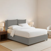Newton, Letto Piazza e Mezza Sfoderabile Made in Italy, Grigio Cenere