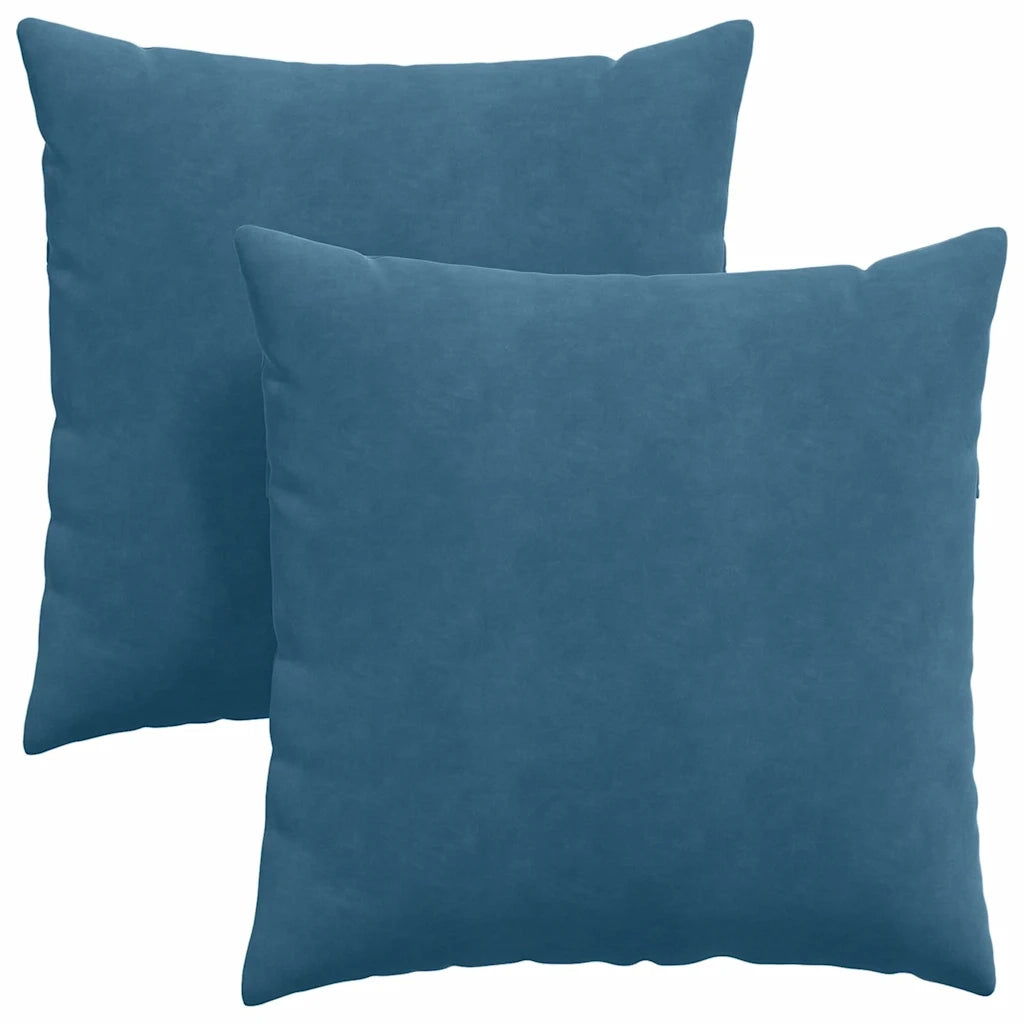 Cuscini da Divano 2 pz-Set di 2 Cuscini per Sofa Blu 60 x 60 cm Tessuto in Cords 444435