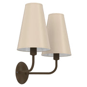 Applique Grenada 2 luci marrone/beige metallo E14