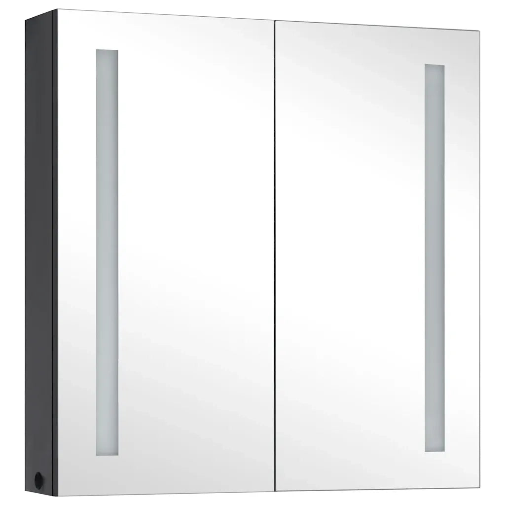 Armadietto Bagno con Specchio e LED 60x14x62 cm 325542