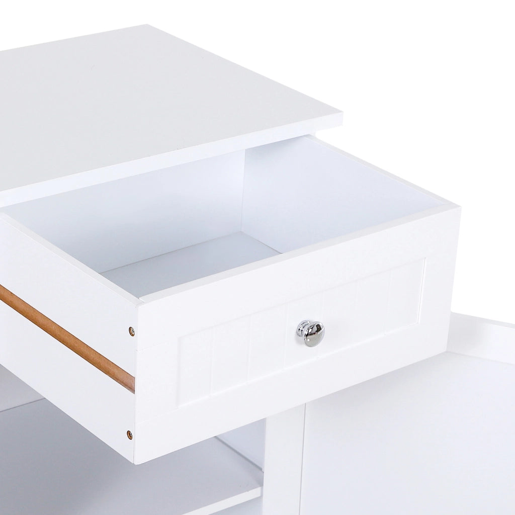 Mobiletto Bagno con 2 Cassetti ¨C zephmum ¨C Bianco 43x34x77 cm