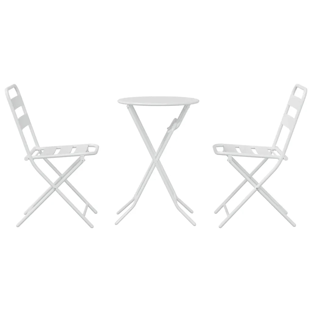 Set Bistro da Giardino 3 pcs Bianco Acciaio 42010317