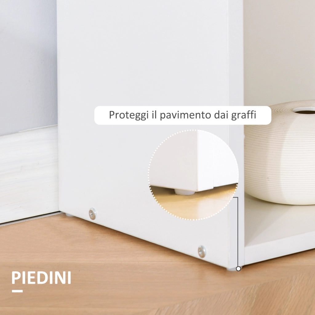 Scrivania Computer con Libreria ¨C Minimal ¨C Bianco 120x55x120 cm