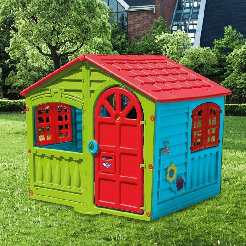 Casetta da Giardino Per Bambini in Plastica Casetta Per Bambini in Resina Plastica Gioco Bimbi Esterno Interno 102X90X10