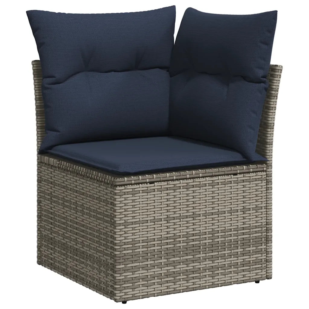 Set Divani da Giardino 5 pz con Cuscini Grigio Polyrattan Acacia 3326472