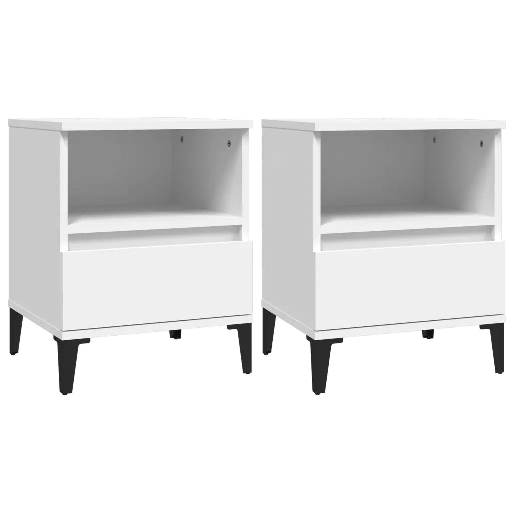 Set di 2 Comodini | Armadio da Notte | Mobiletto da notte in Bianco 40x35x50 cm