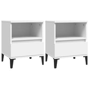 Set di 2 Comodini | Armadio da Notte | Mobiletto da notte in Bianco 40x35x50 cm