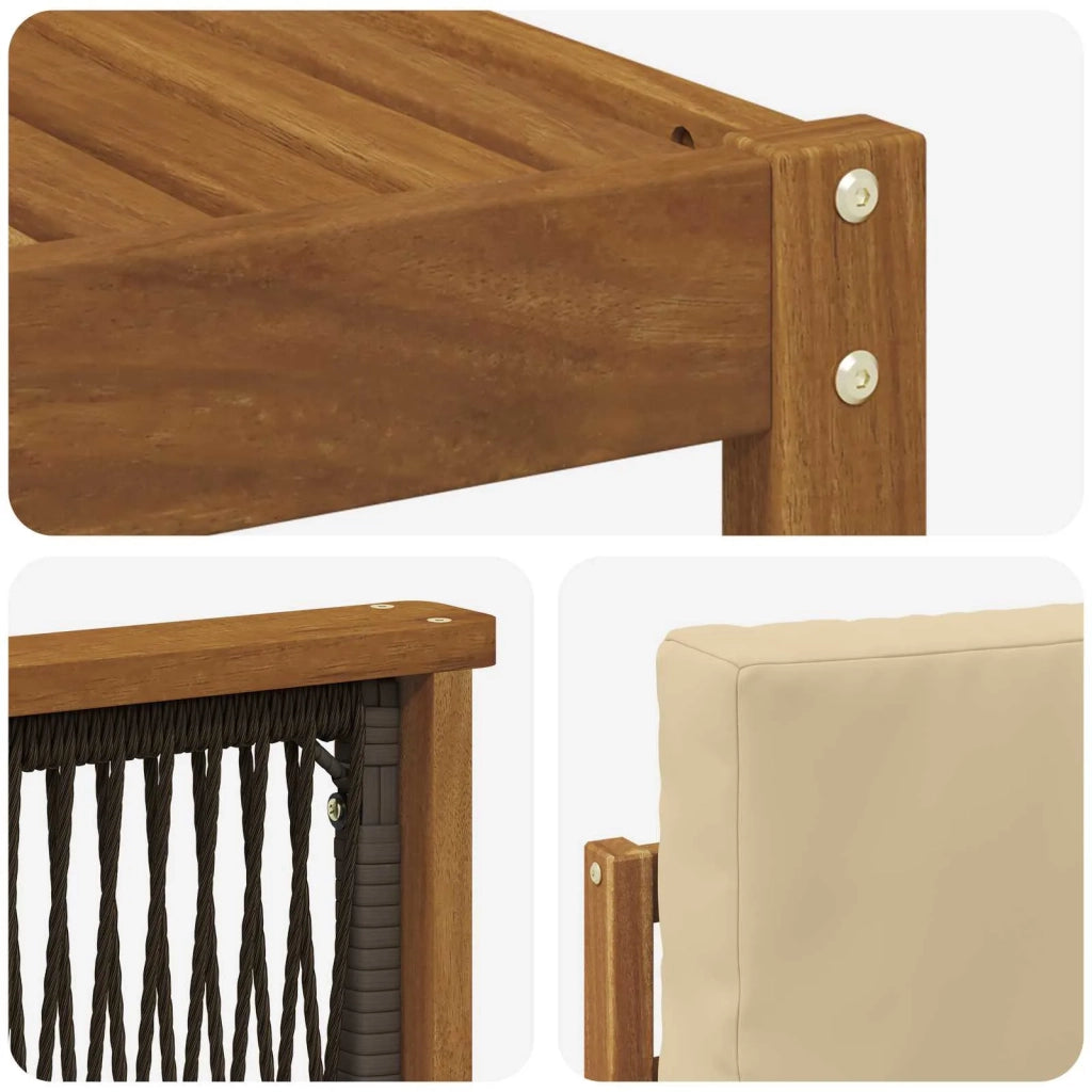 Set divano sezionale con cuscino 5 pcs Naturale 3384564