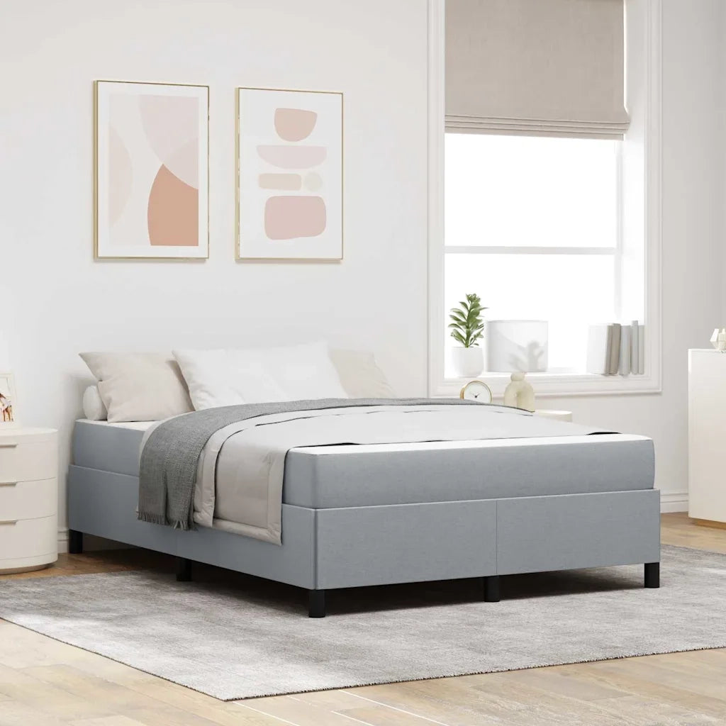 Letto a molle Grigio chiaro 160 x 200 cm Tessuto