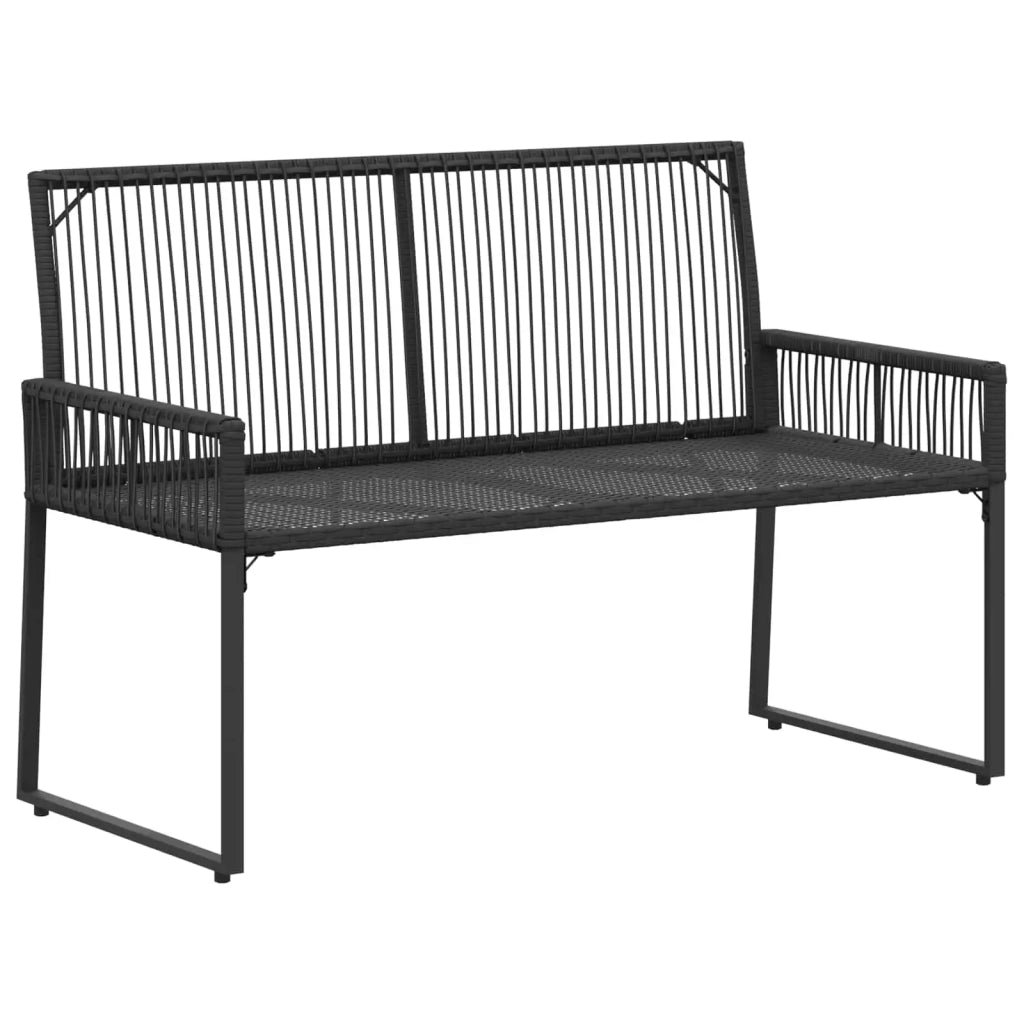Panchina da esterno | Panchina da Giardino | Panca da Giardino 4 pz Nero e Bianco Crema polyrattan