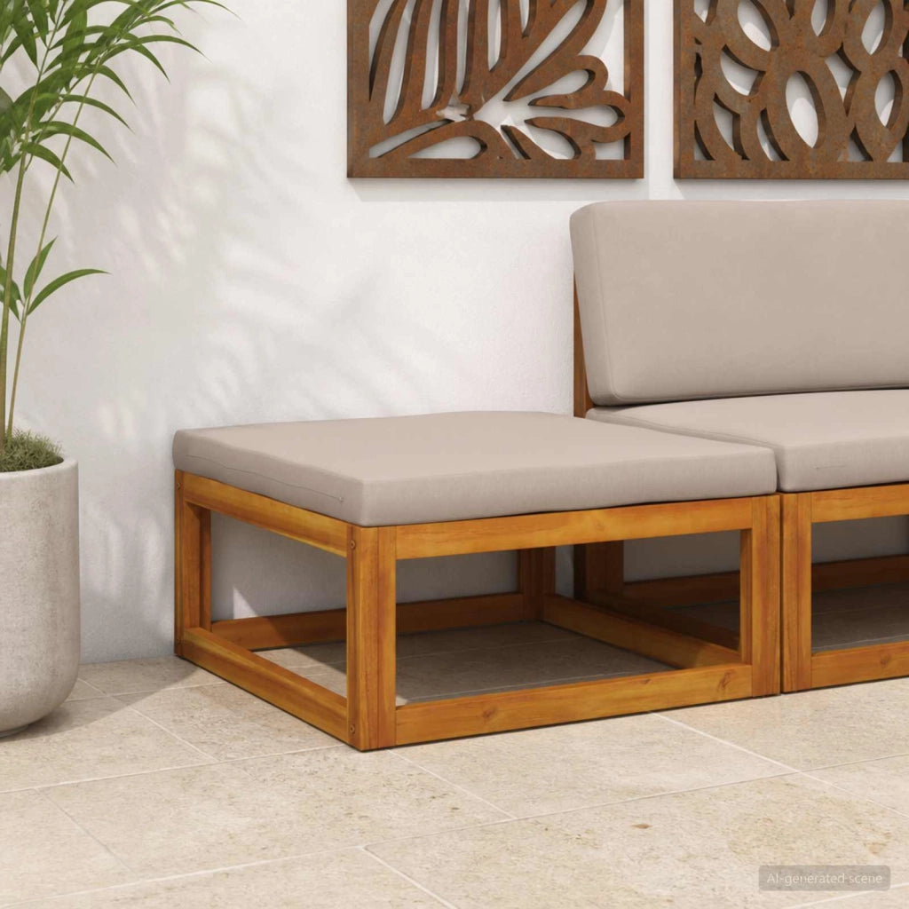 Poggiapiedi modulare con cuscini Legno di Acacia Massello 42028305