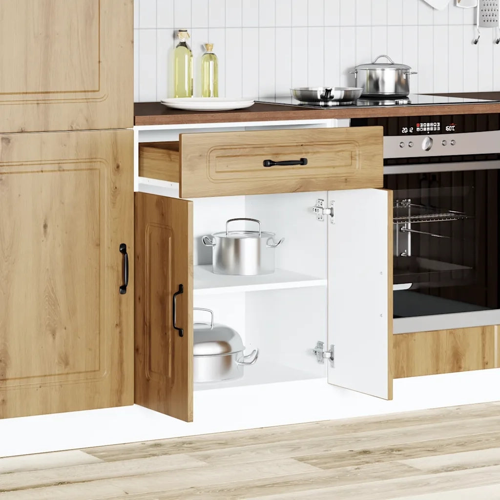 Pensile da cucina | Base da Cucina Kalmar Rovere Artigianale in Legno Multistrato