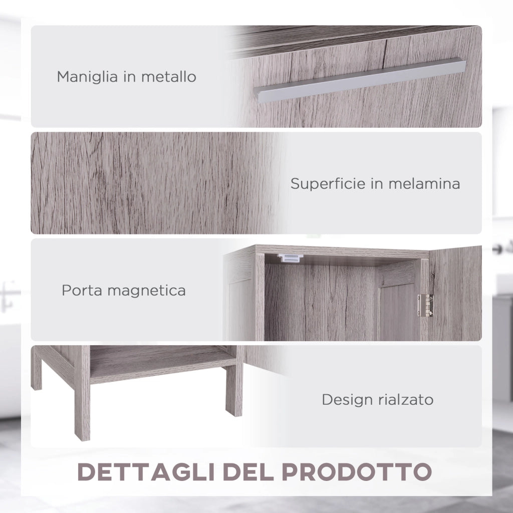 Colonna bagno in legno MDF con 2 armadietti e 2 ripiani aperti ¨C Xylo ¨C 30x32x172.5 cm