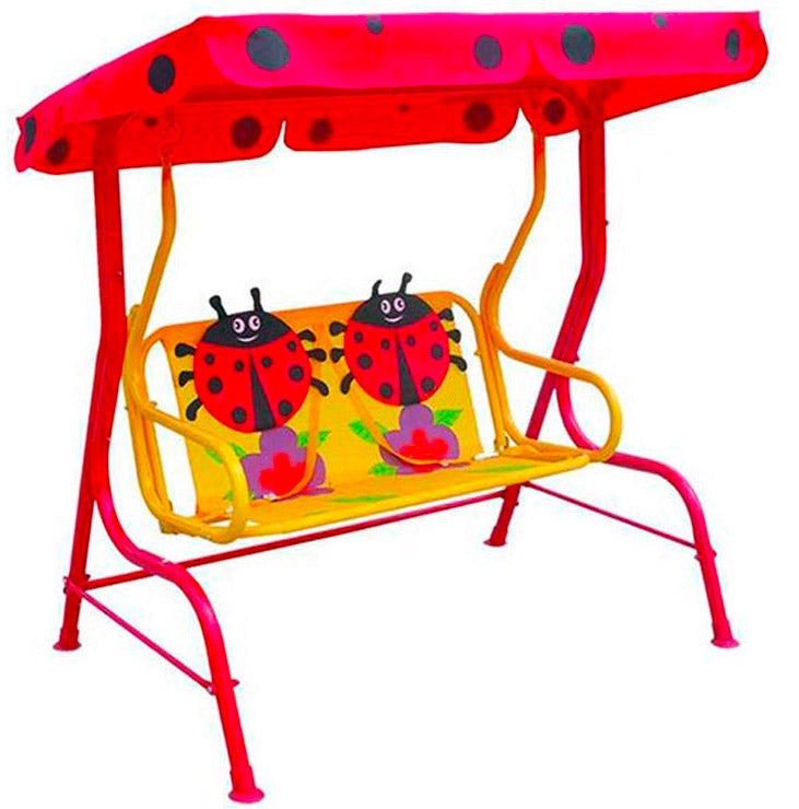 Dondolo per Bambine 2 Posti Coccinella Rosso e Giallo